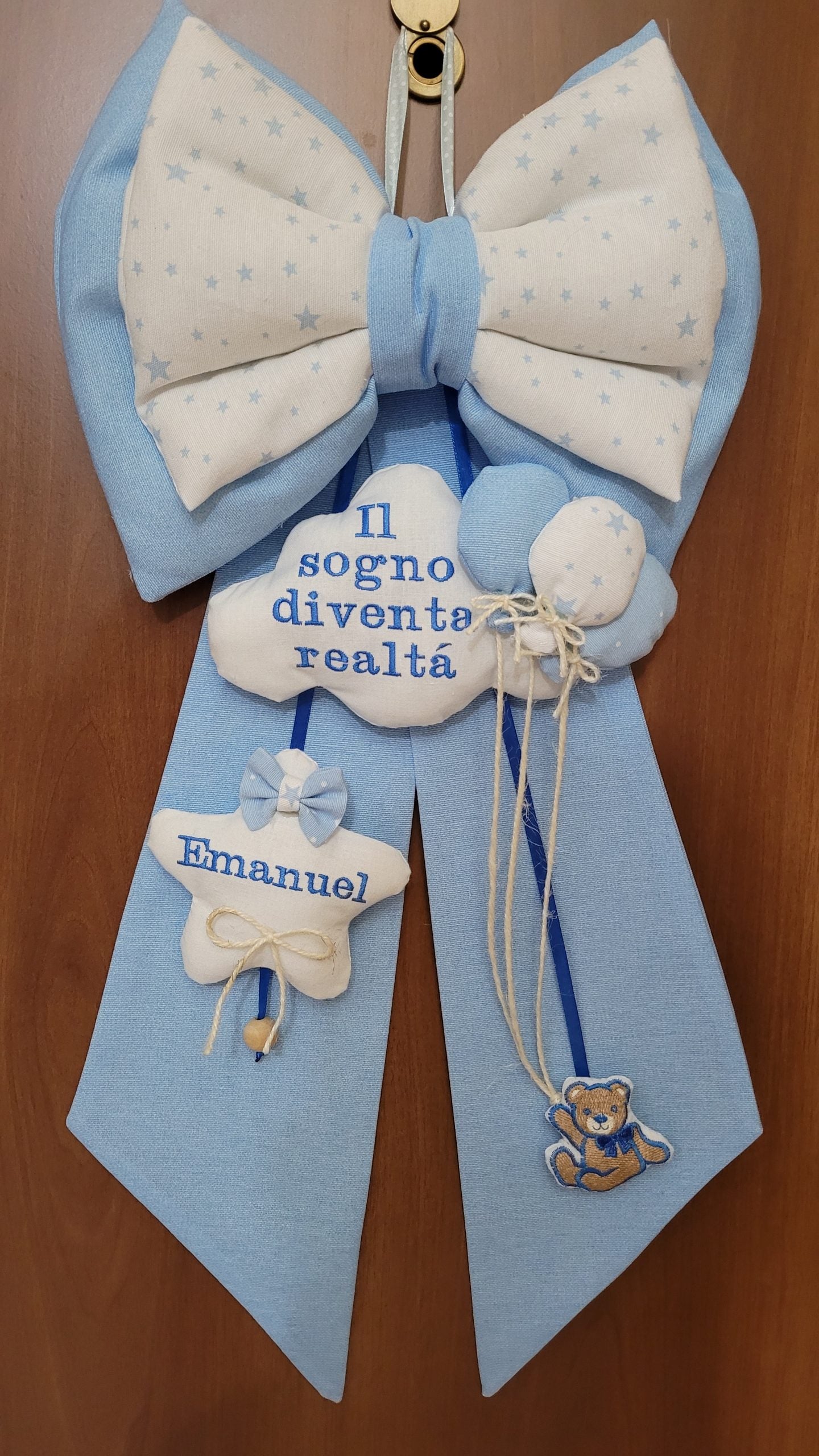 Customizable Handmade Birth Bow 55x30 cm