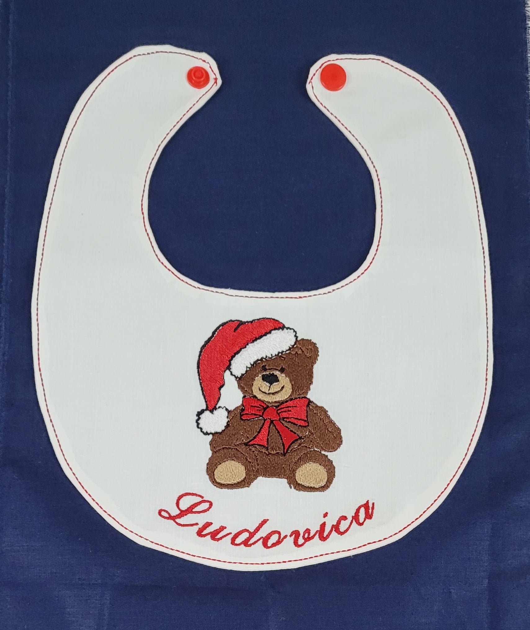 Bavetta Artisan Bib with customizable embroidery, logo, name or phrase!