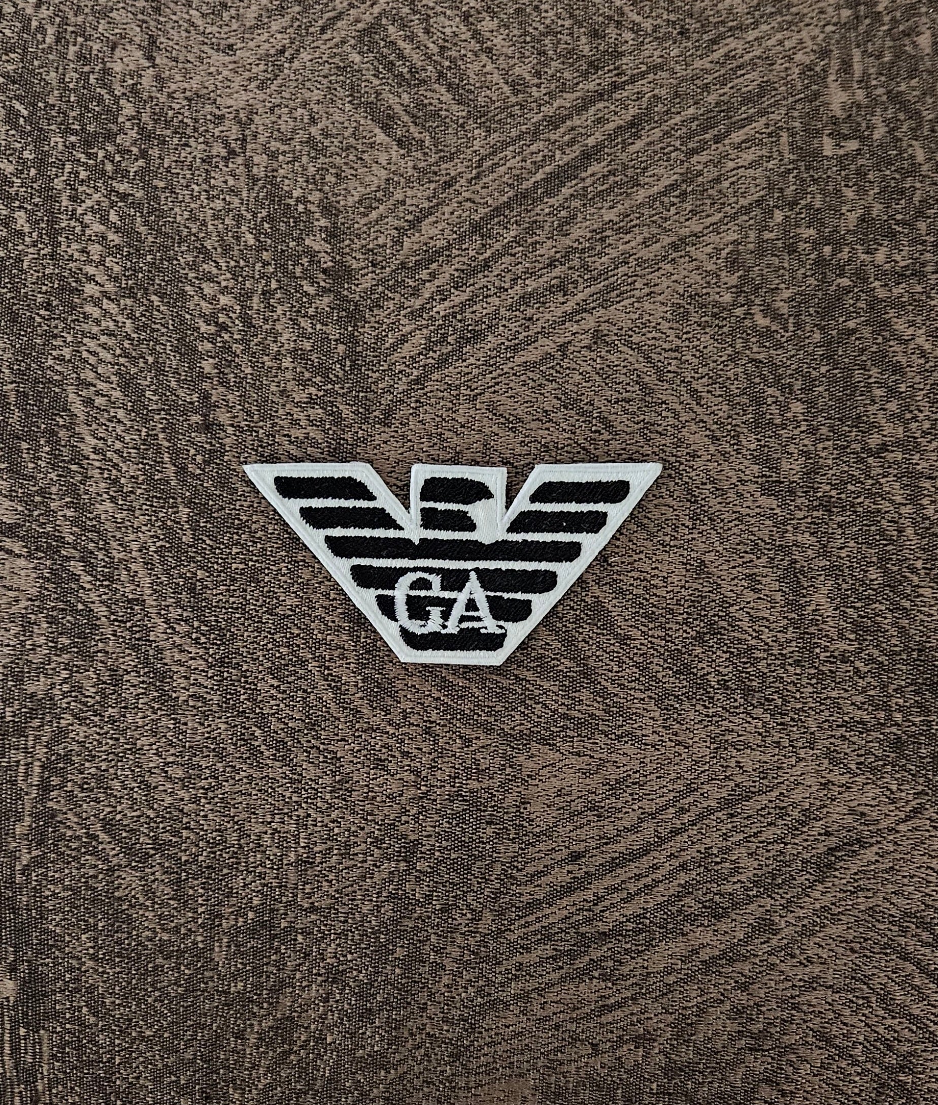 Patch Replica Giorgio Armani 8x4cm Ricamata Termoadesiva e da cucire