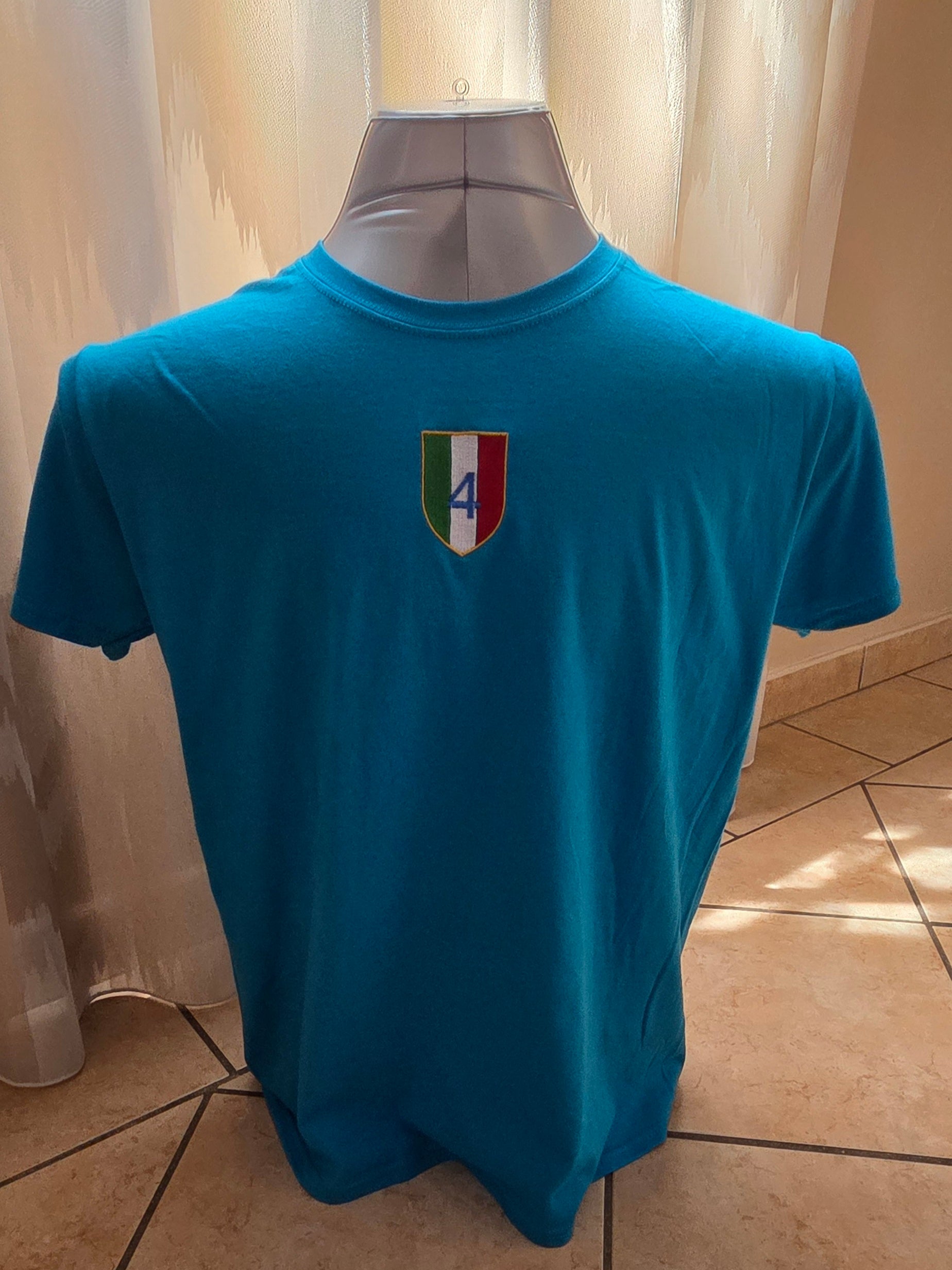 Maglia T-shirt Napoli Campione D'Italia 4 AGAIN Ricamata