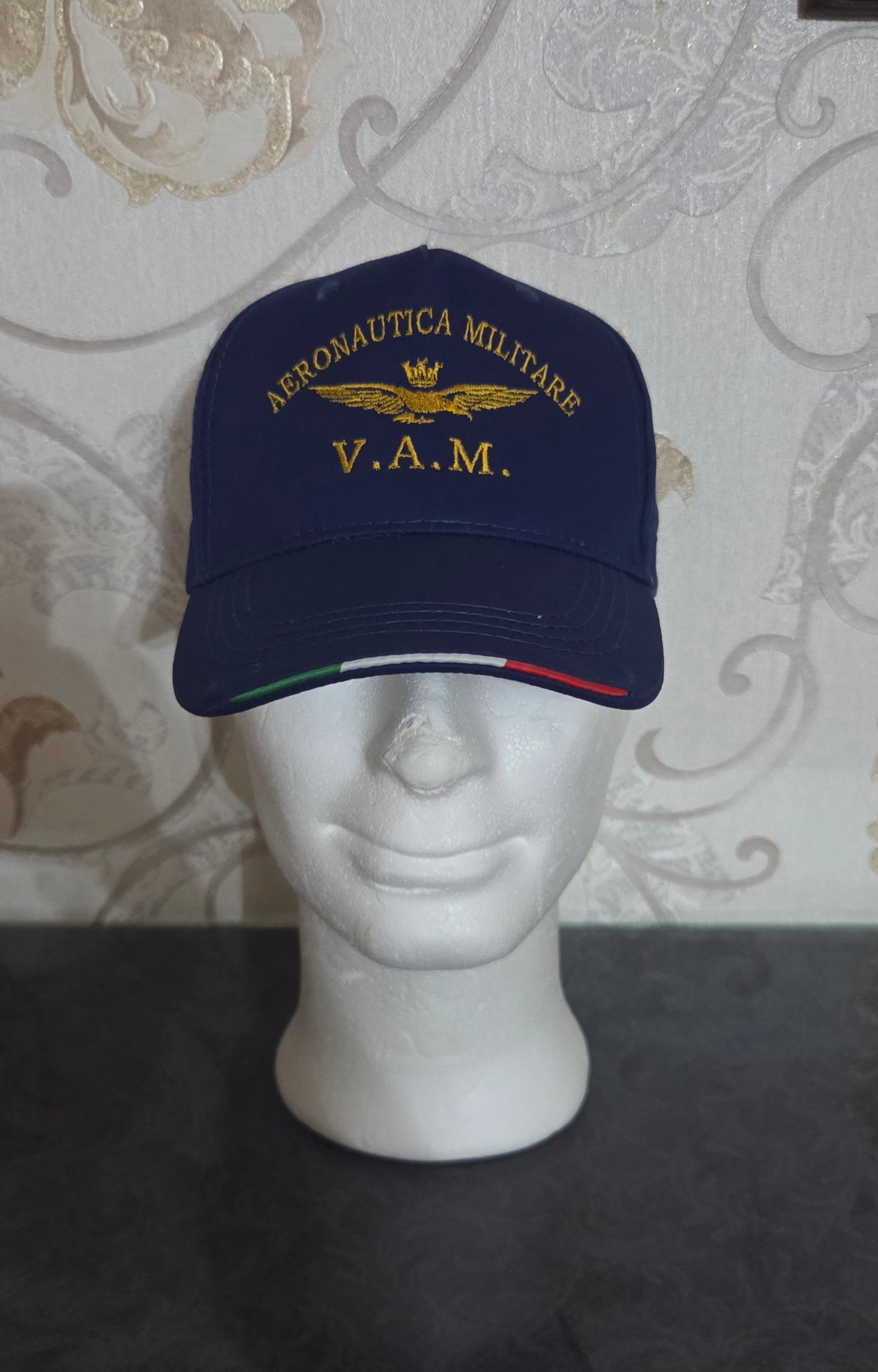 Aeronautica Militare VAM Berretto Cappello Tricolore Ricamato Colore Blu Ny