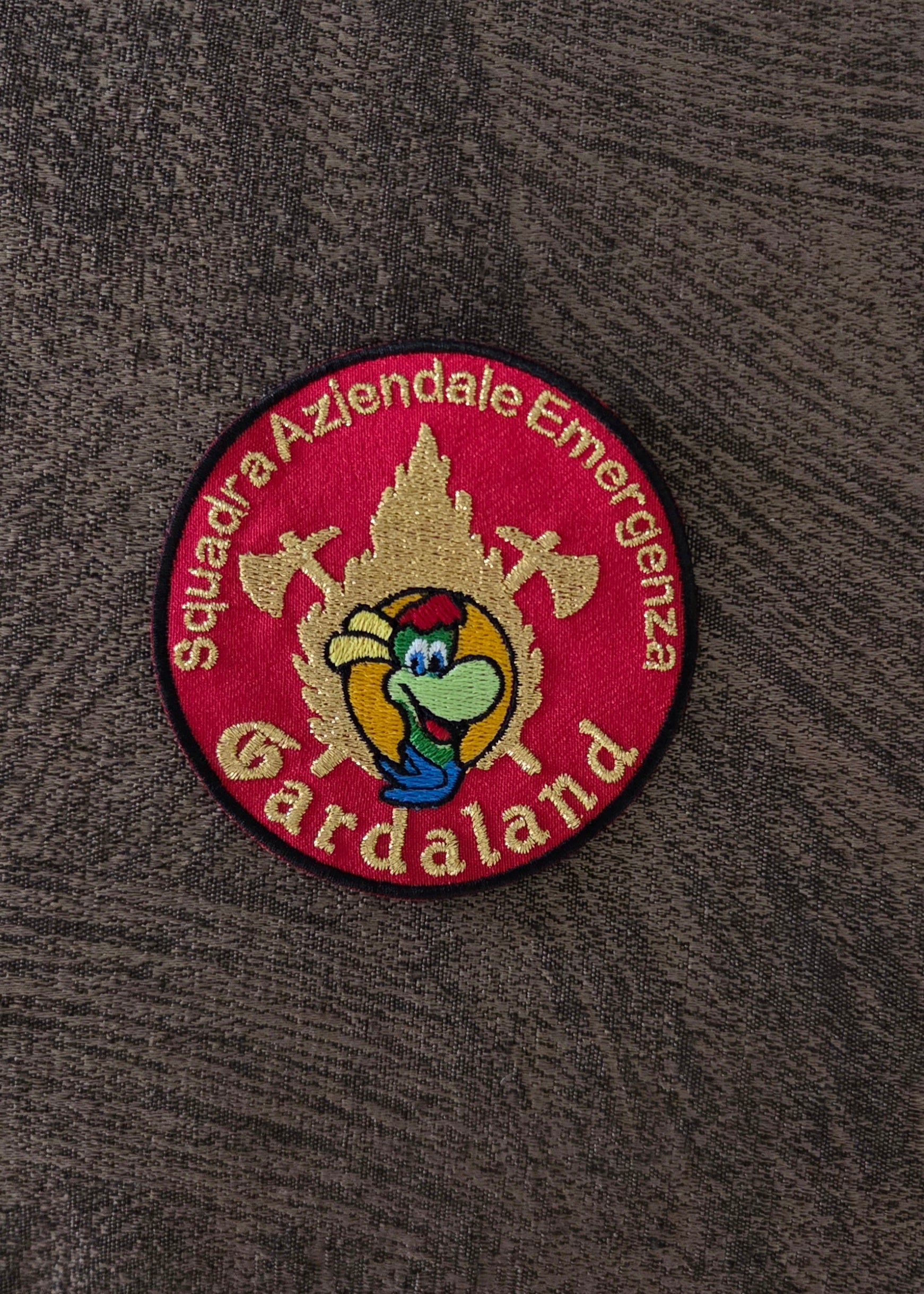 Toppa Patch Vigili del Fuoco Gardaland Diametro 8,5cm termoadesiva e da cucire