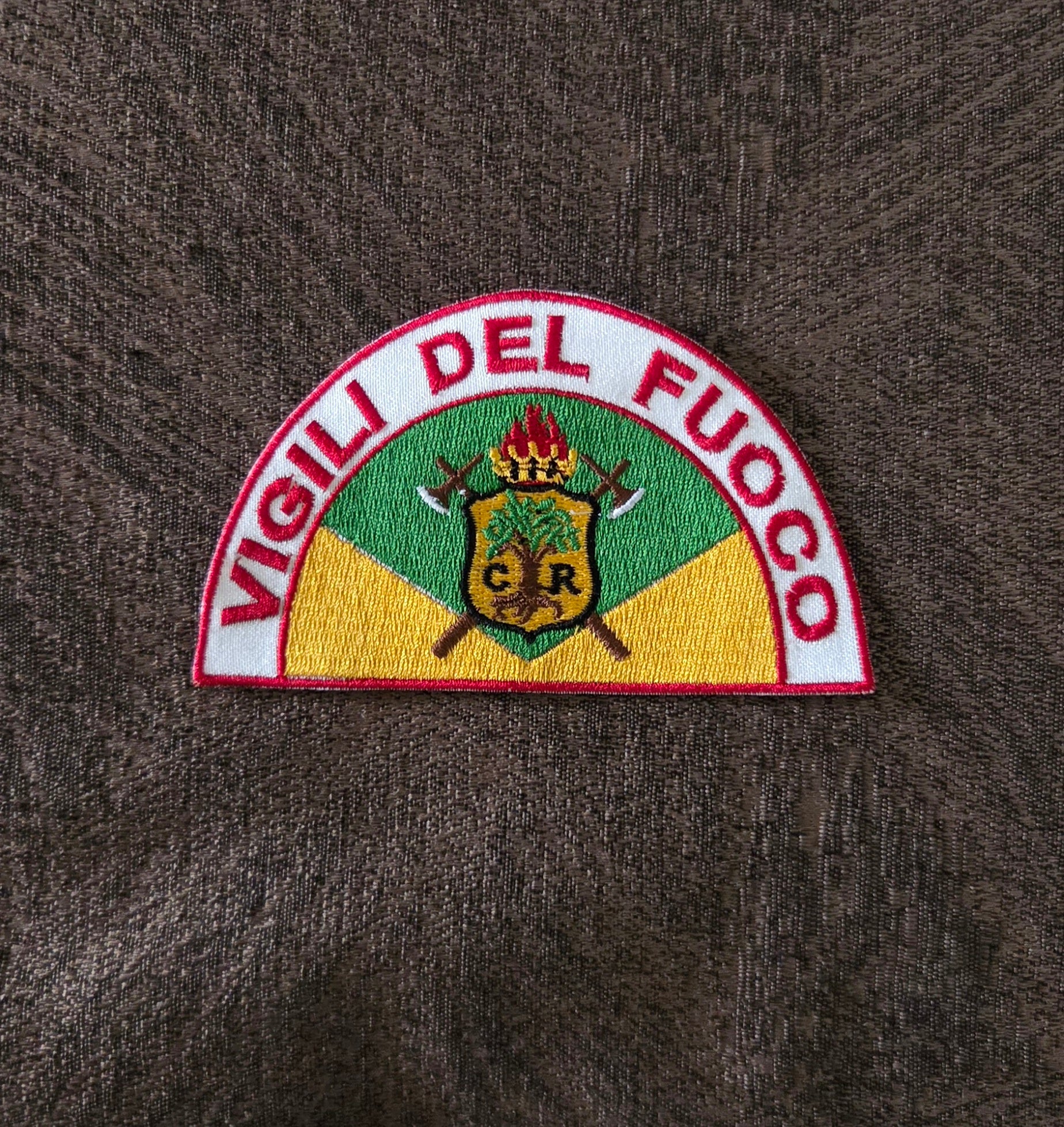 Toppa Patch Vigili del Fuoco VDF Mezzaluna Rovereto Ricamata Termoadesiva e da Cucire