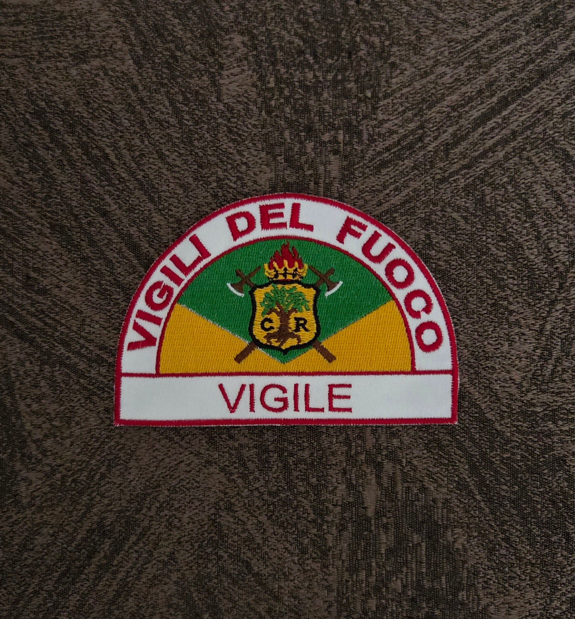 Toppa Patch Vigili del Fuoco VDF Mezzaluna Rovereto Ricamata Termoadesiva e da Cucire