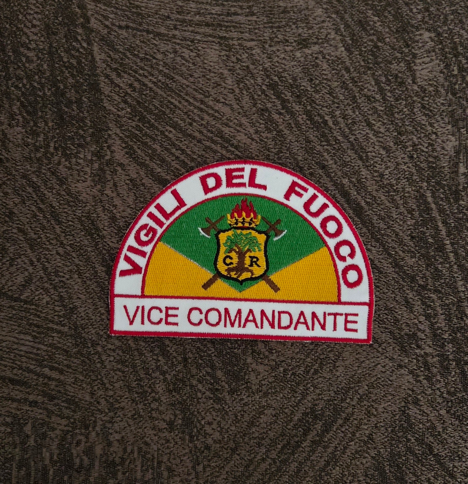Toppa Patch Vigili del Fuoco VDF Mezzaluna Rovereto Ricamata Termoadesiva e da Cucire