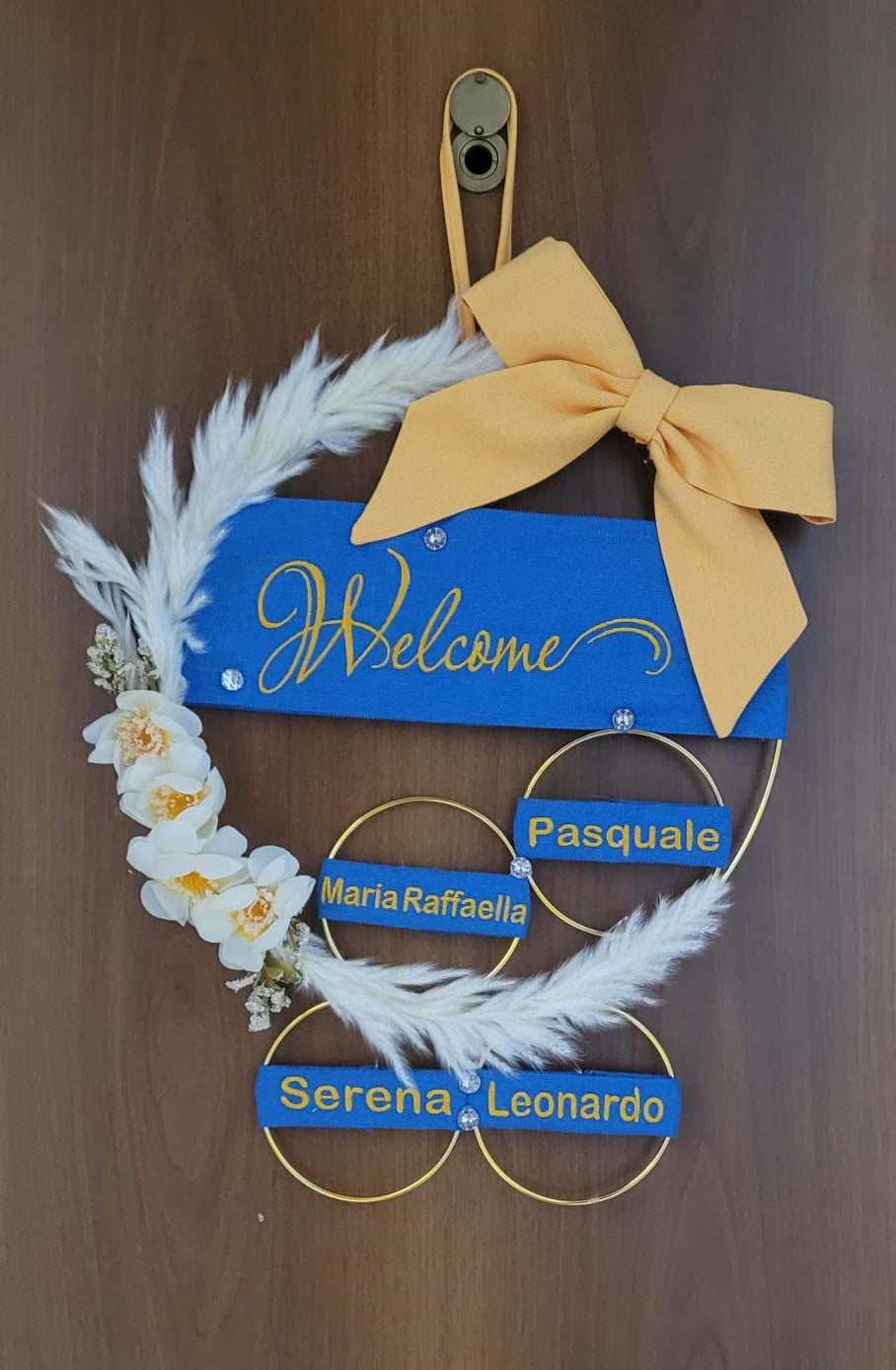 Customizable Embroidered Handmade Bow Doormat 50X30CM