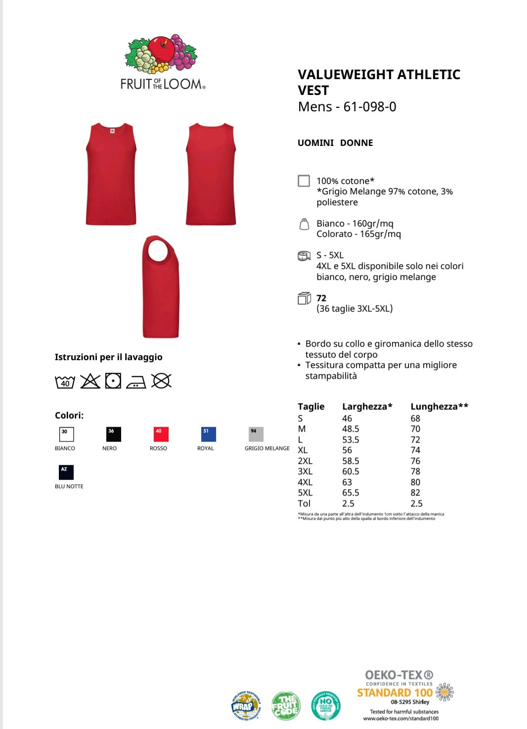 Canottiera Unisex ULTIMO con Frase Personalizzata dietro Ricamata Personalizzata