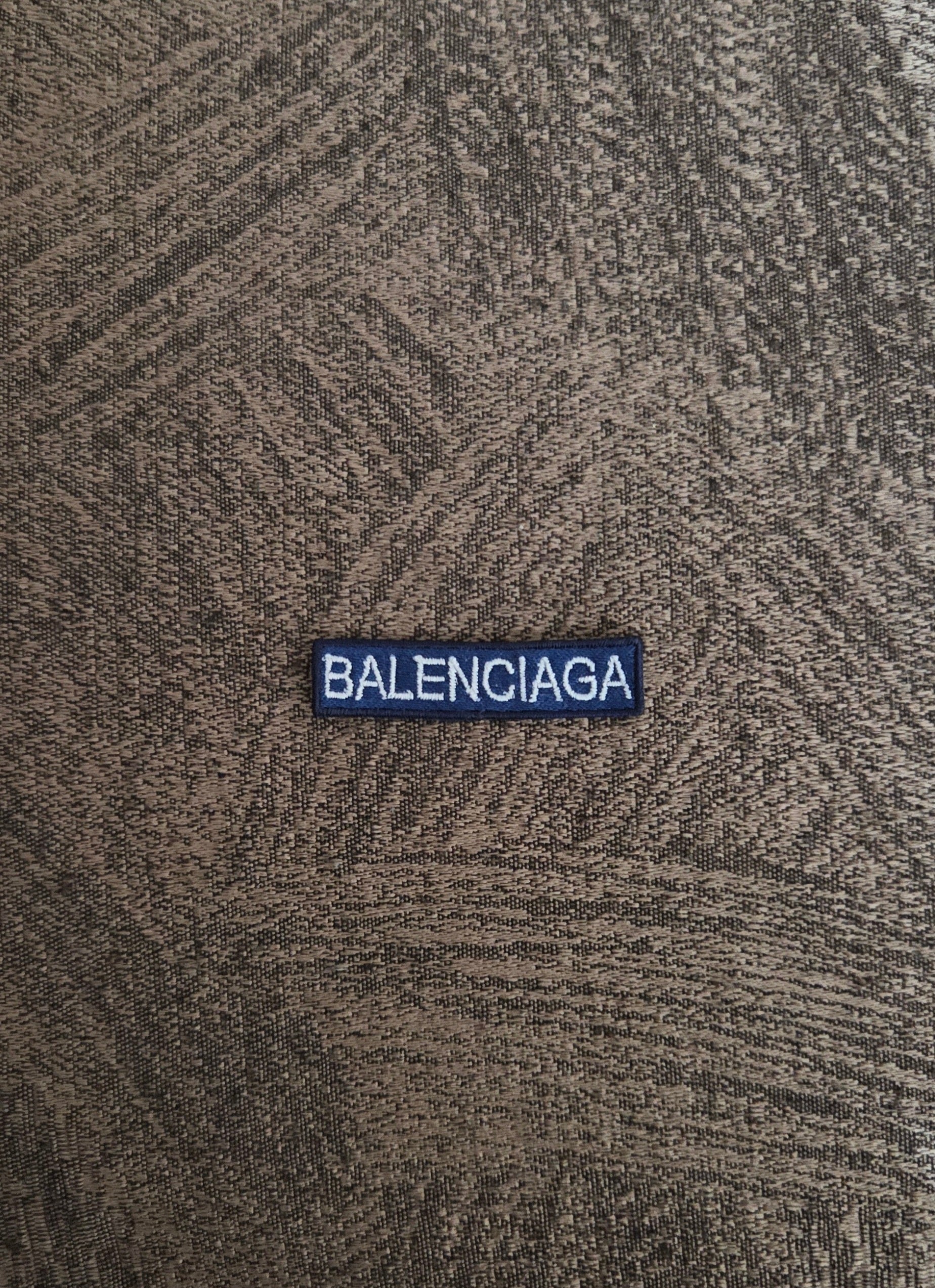 Patch Toppa Ricamata Replica Balenciaga 5x1cm Blu/Bianco Termoadesiva e da Cucire