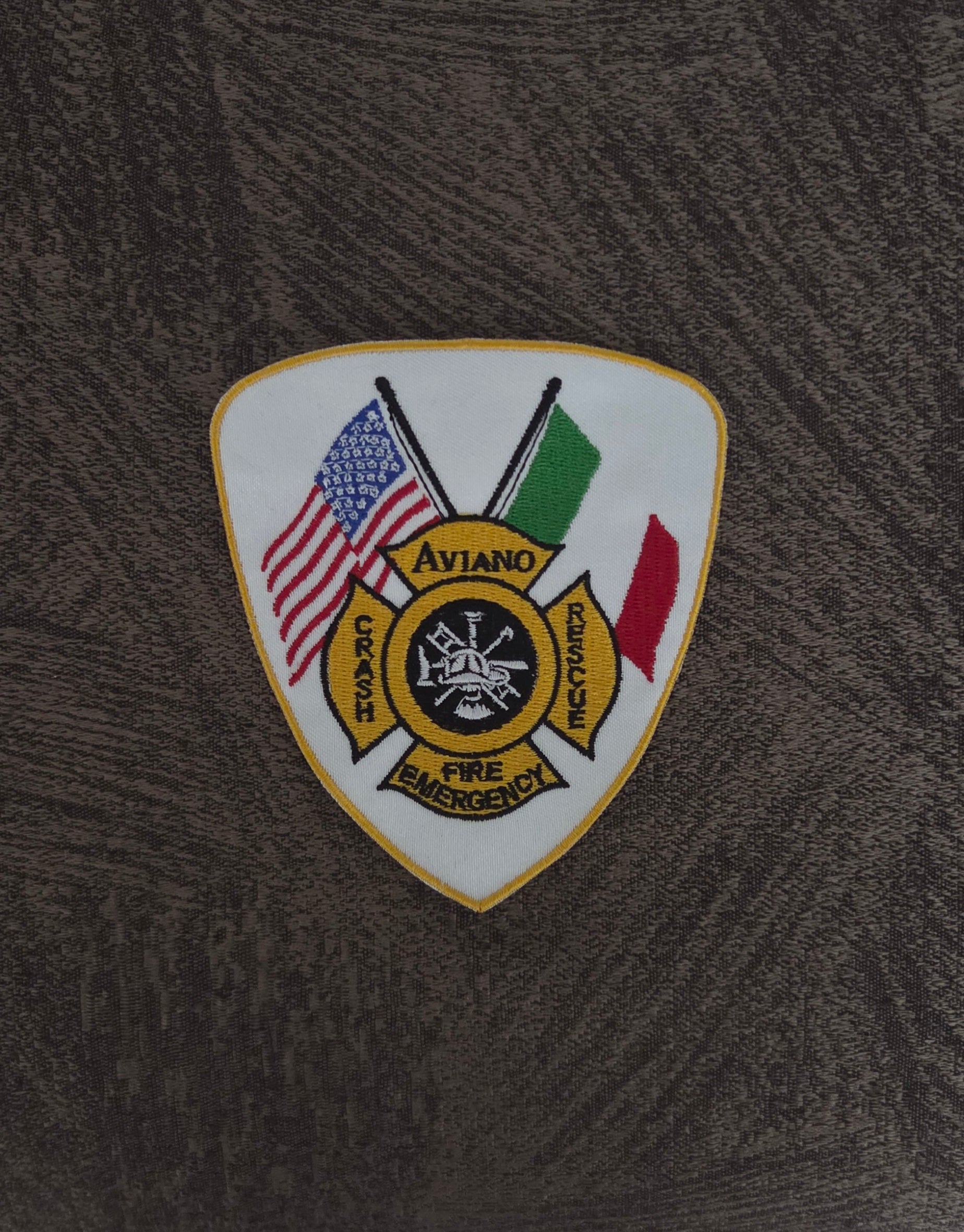 Toppa Patch Vigili del Fuoco 11X10CM Aviano Fire Emergency Termoadesiva e da Cucire