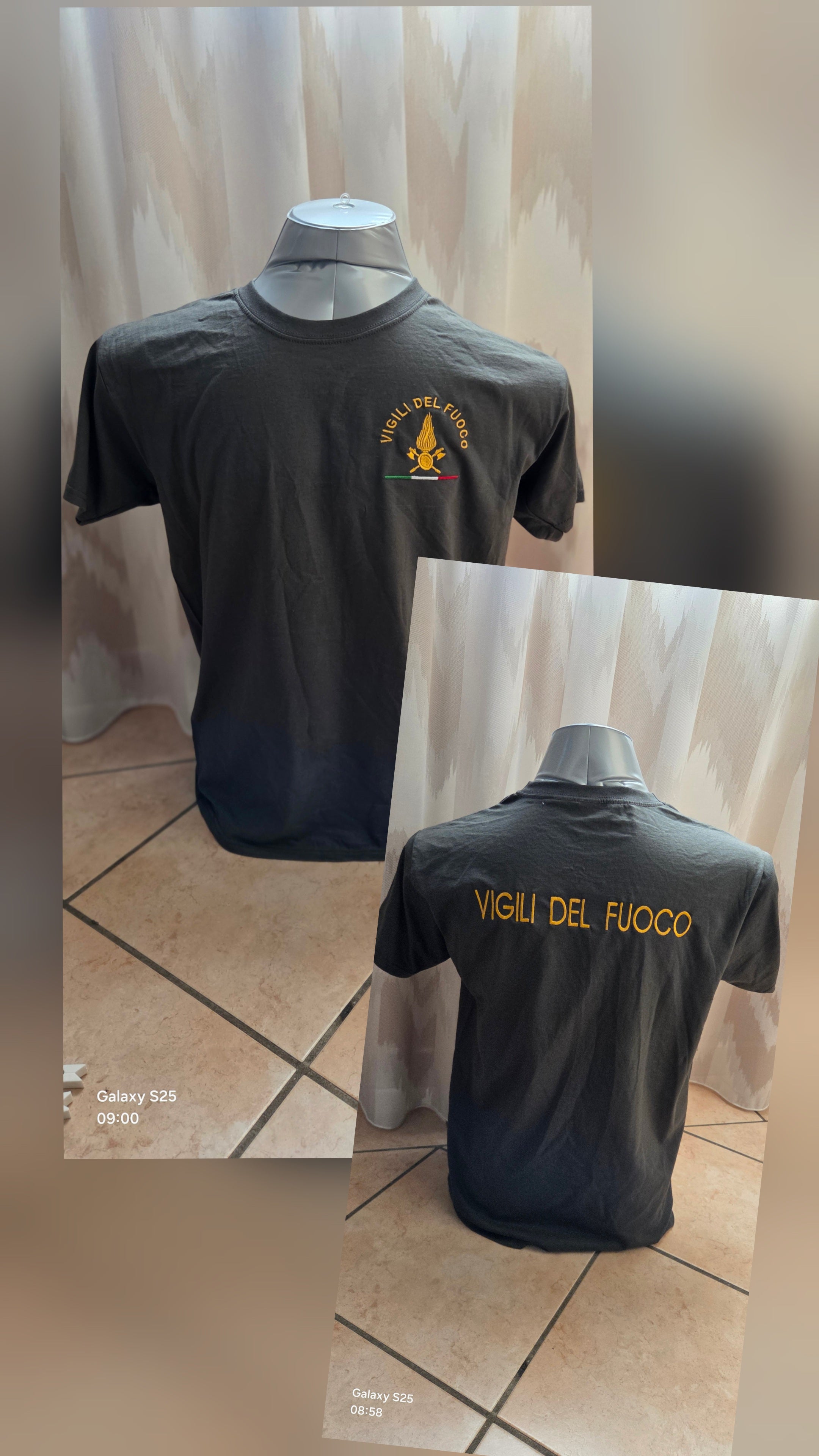 T-Shirt Firefighters Jersey VDF Logo + Customizable Embroidered Writing Lead/Dark