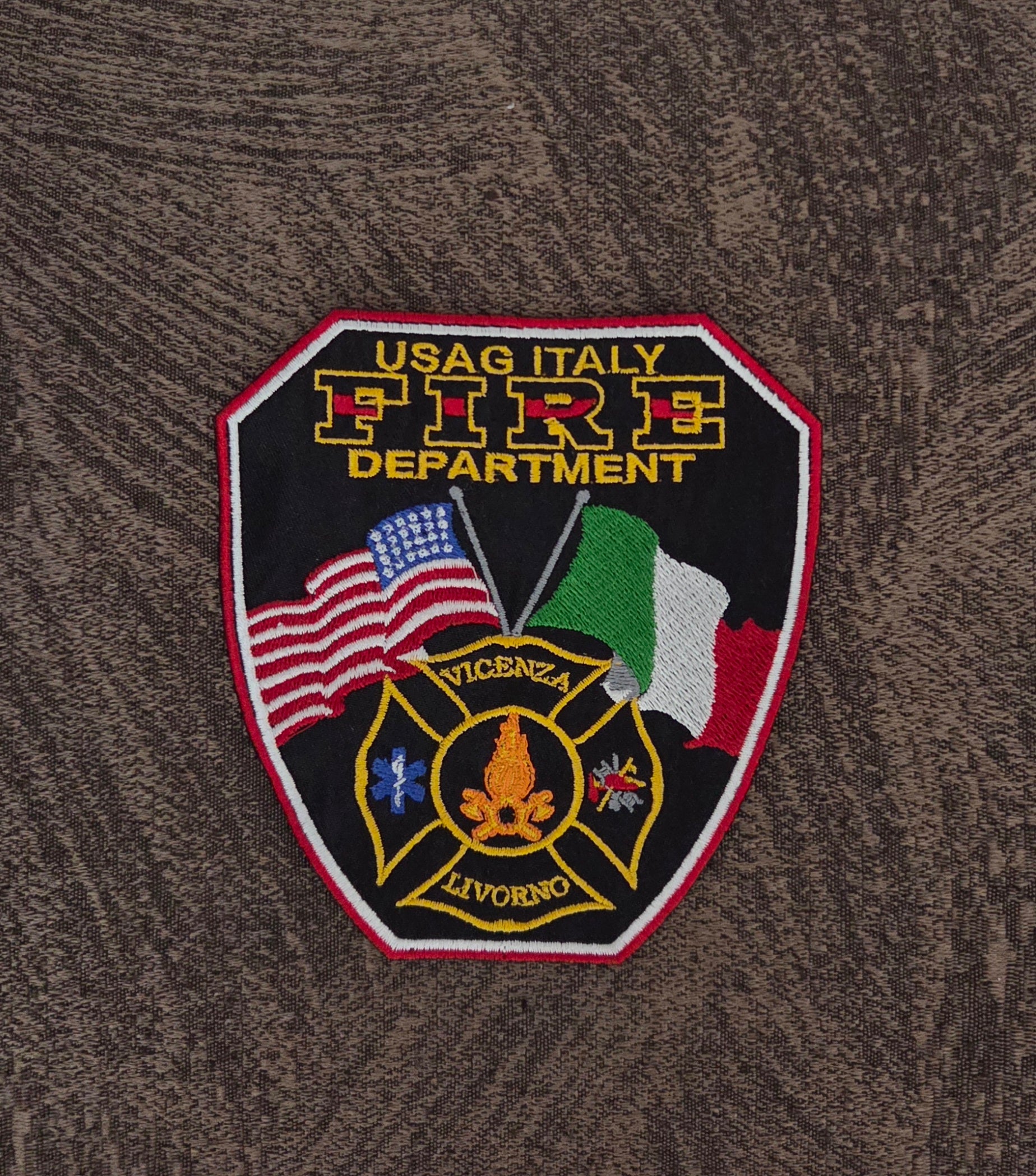 Toppa Patch Vigili del Fuoco 12X11CM Fire Department Usag Italy Termoadesiva e da Cucire