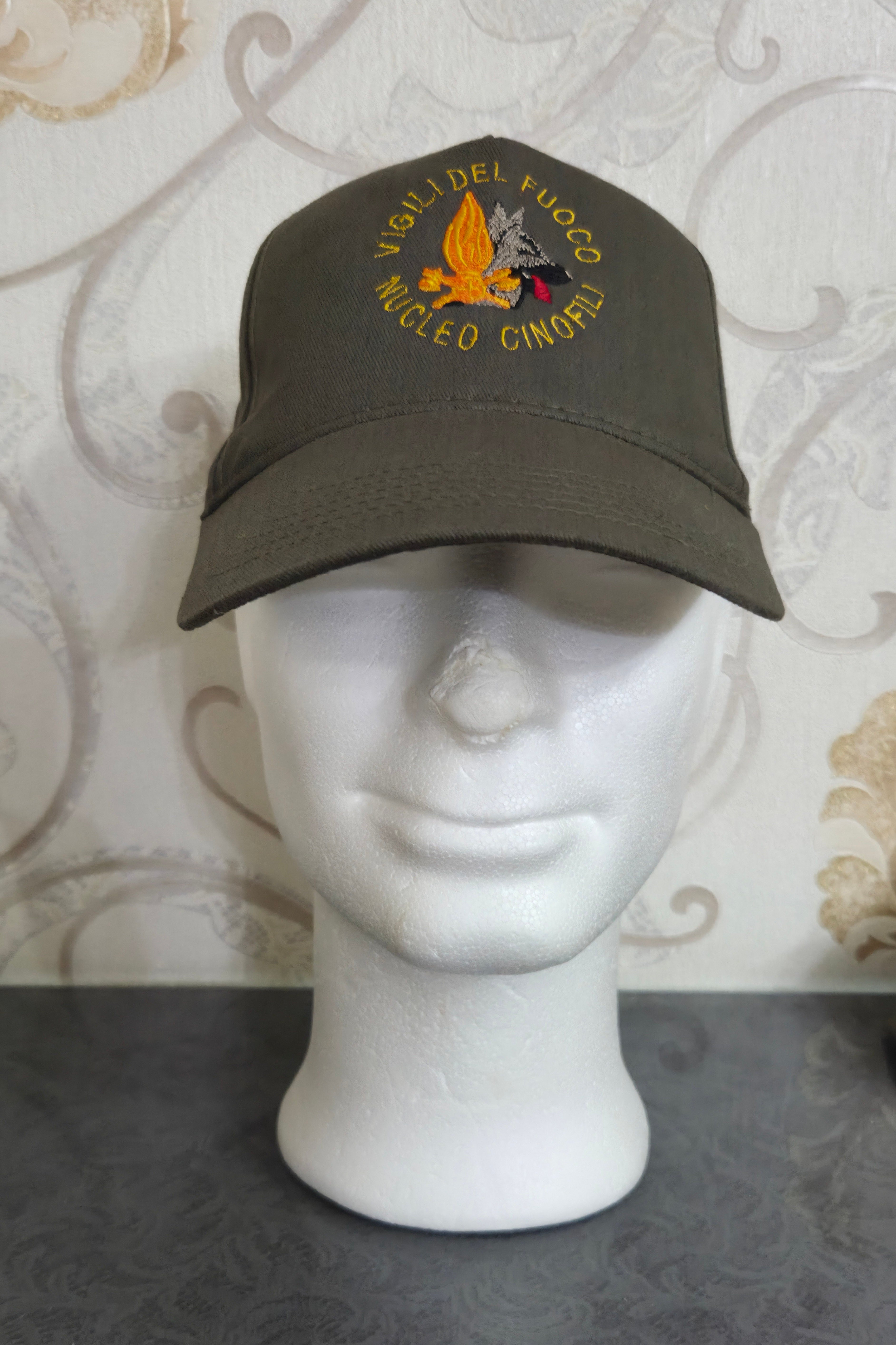 Vigili del Fuoco VDF Nucleo Cinofili Cappello Ricamato Colore Verde Militare