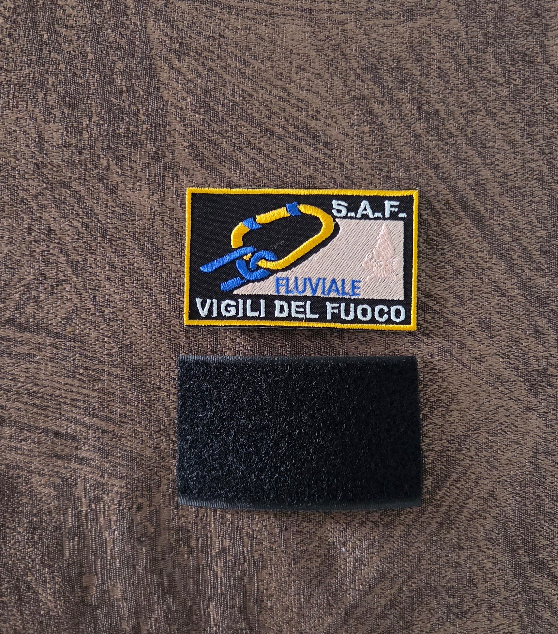 Toppa Patch VDF Vigili del Fuoco Fluviale 8x5cm Ricamata con Velcro M.eF. Cucito