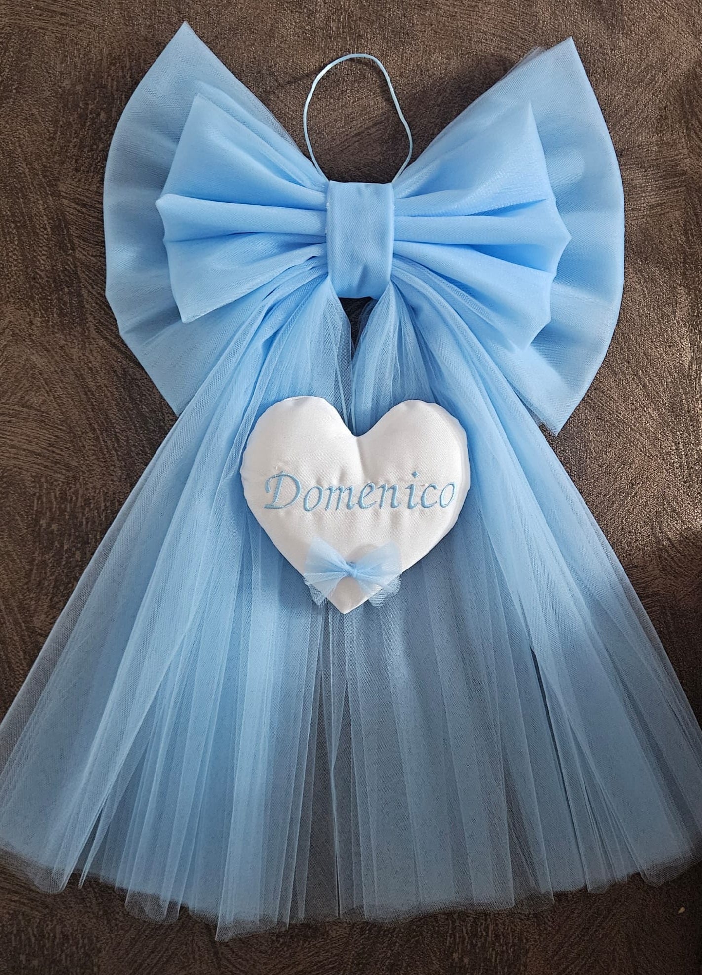 Fiocco Nascita in Tulle 60x40cm Personalizzabile!
