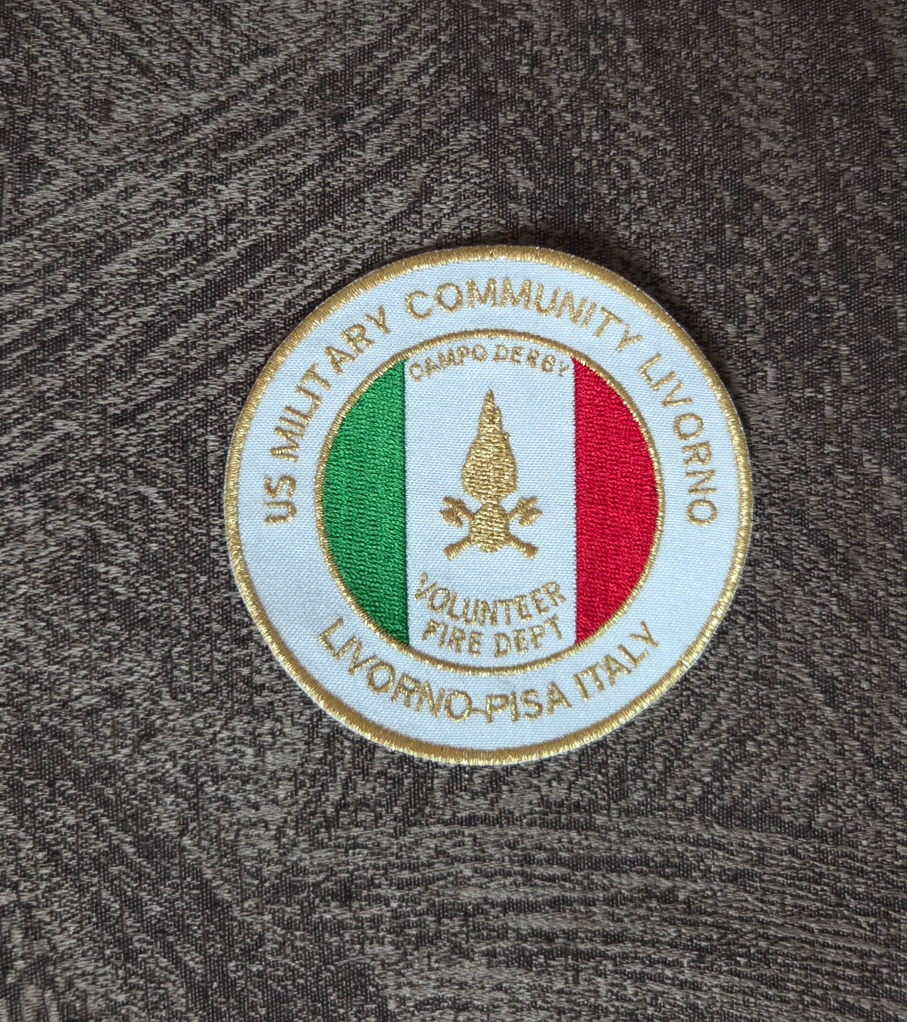 Toppa Patch Vigili del Fuoco Diametro 8,5CM Fire Dept Campo Derby Termoadesiva e da Cucire