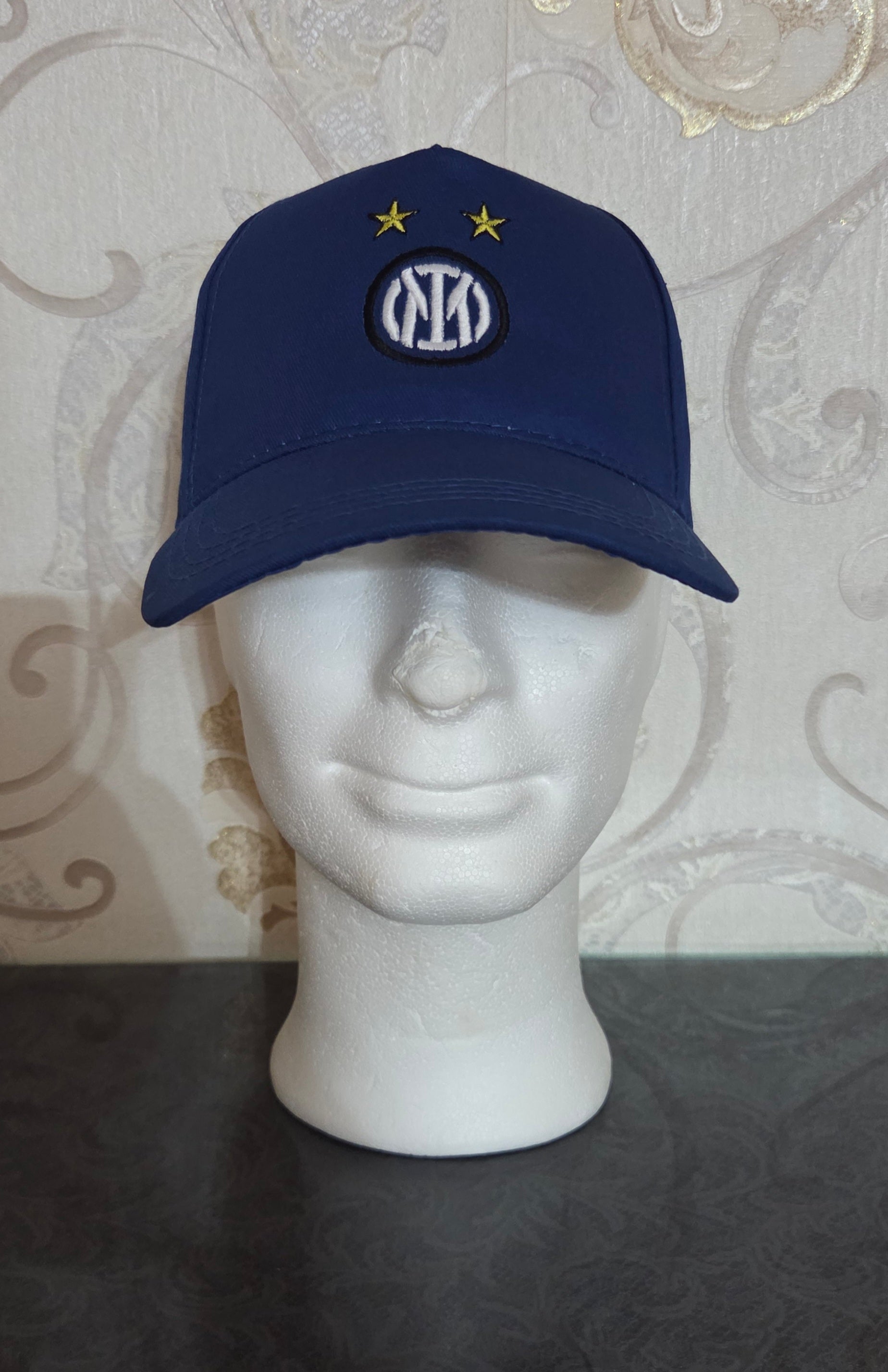 Berretto Cappello Inter 2 stelle calcio Ricamato Colore Blu