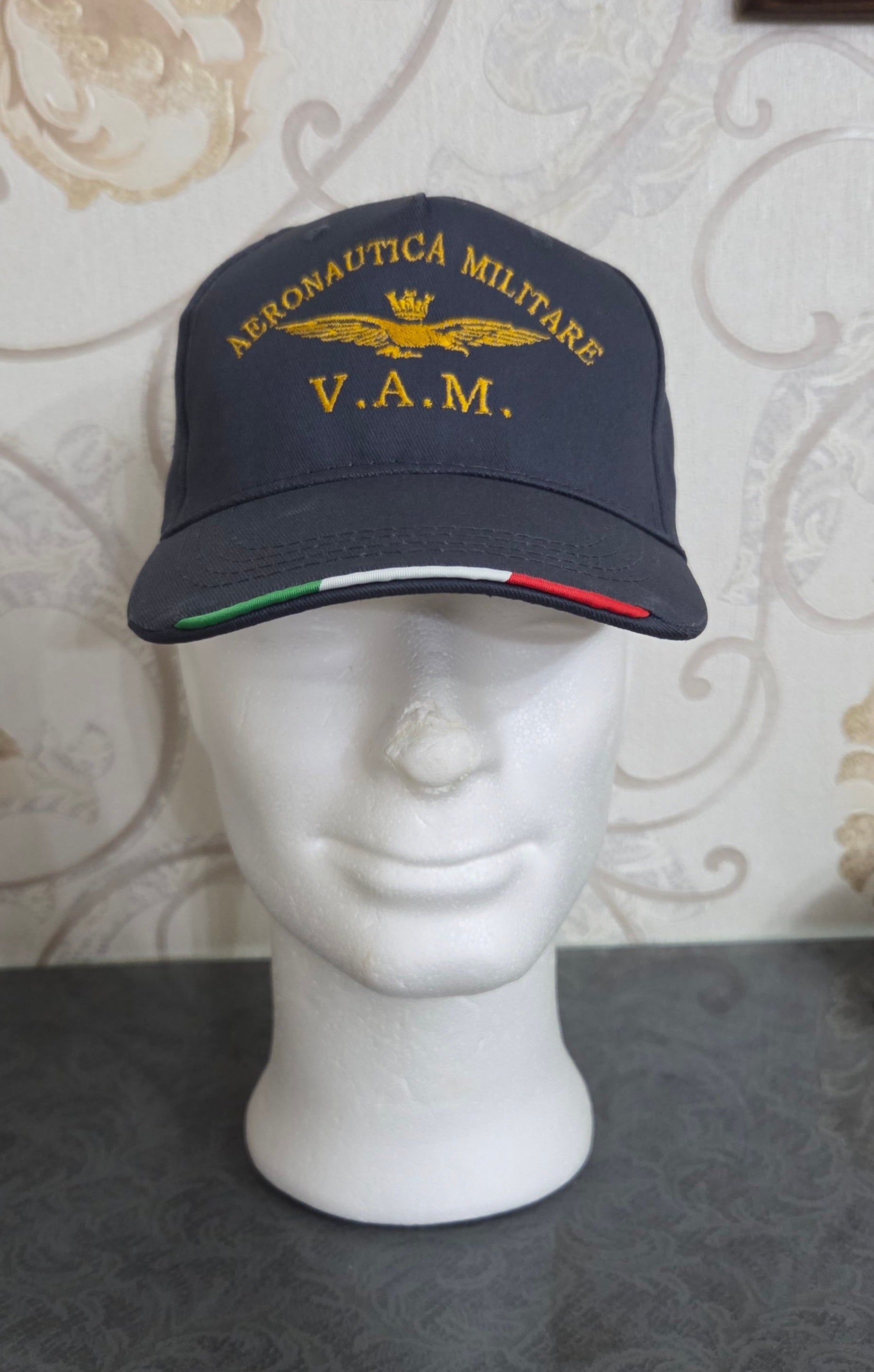 Aeronautica Militare VAM Berretto Cappello Tricolore Ricamato Colore Blu Ny