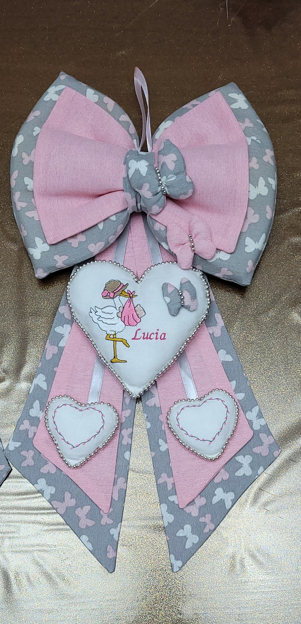 Customizable Handmade Birth Bow 65x30 cm 