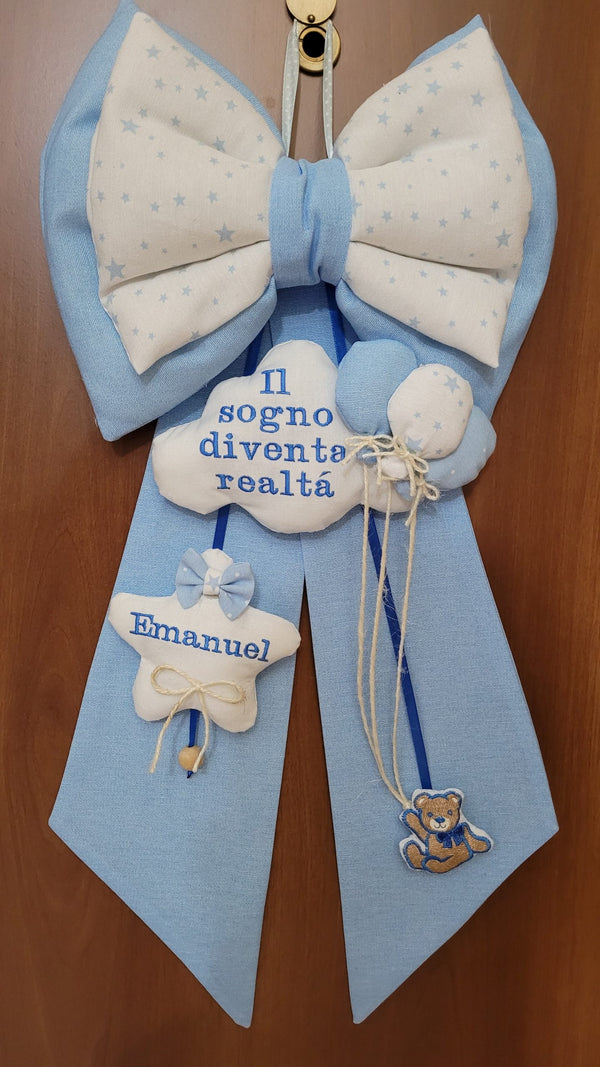 Customizable Handmade Birth Bow 55x30 cm 