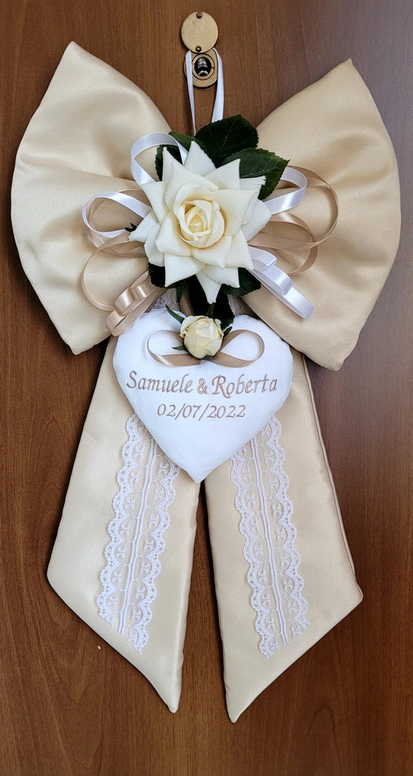 Fiocco Matrimonio Wedding Artigianale 55x30cm Personalizzabile!