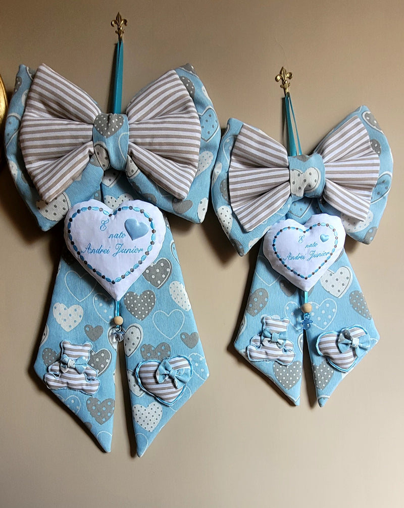 Handmade Birth Bow plus Customizable Outside the Door!