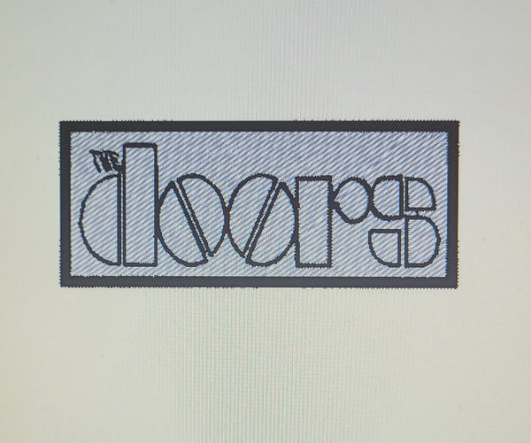 Patch Toppa Ricamata Rock The Doors Termoadesiva o da Cucire 7X3 CM