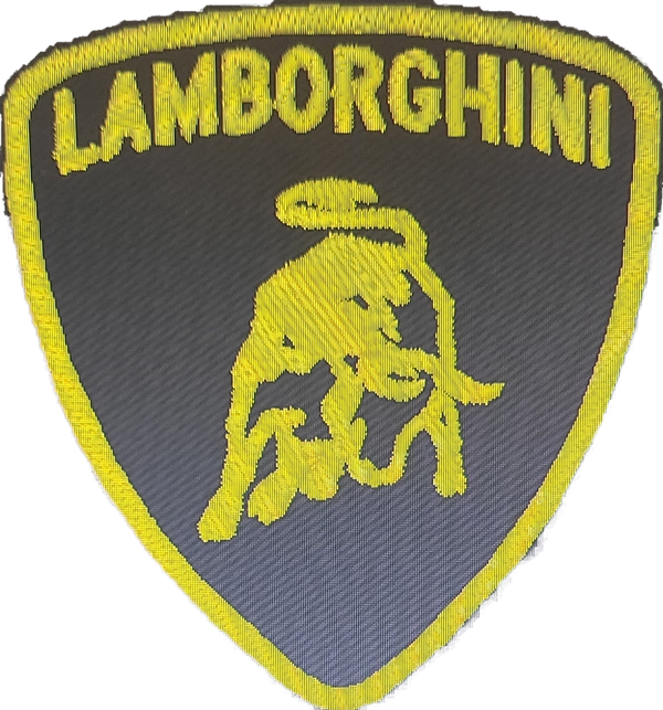 Patch Toppa Ricamata Lamborghini Termoadesiva o da Cucire 7X6 CM