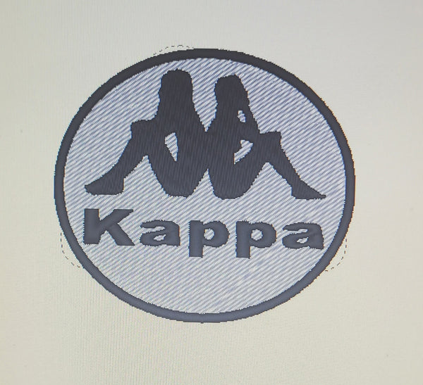 Patch Toppa Ricamata Brand Kappa Termoadesiva o da Cucire 6X5,5 CM