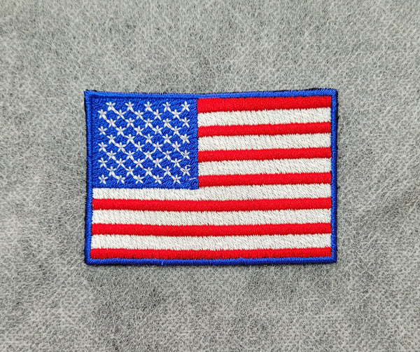 Parche bordado bandera de EE. UU. ESTADOS UNIDOS Termoadhesivo o para coser 7,5 x 5,5 cm