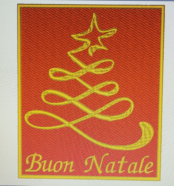 PATCH TOPPA RICAMATA NATALIZIA MERRY CHRISTMAS TERMOADESIVA O DA CUCIRE 8,5X7CM