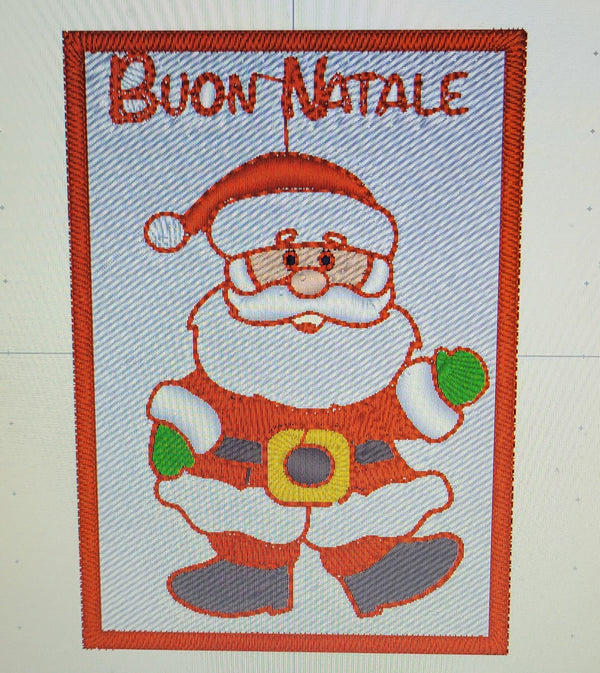 PATCH TOPPA RICAMATA NATALIZIA BABBO NATALE TERMOADESIVA O DA CUCIRE 8,5X6CM