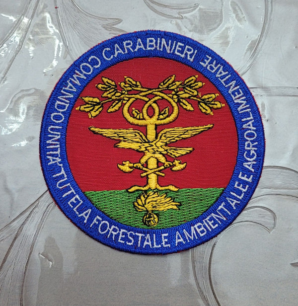 TOPPA PATCH RICAMATA Carabinieri Nucleo Forestale con Velcro M.eF. Cucito 9X9CM