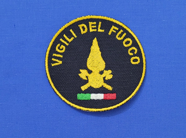 Patch Toppa Vigili Del Fuoco Ricamata con Velcro M.eF Cucito 7X7 CM