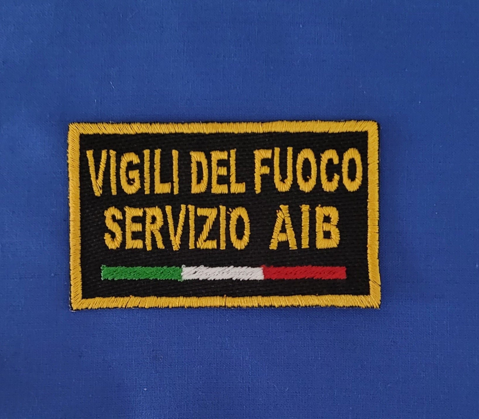 Toppa Patch VDF Vigili del Fuoco AIB con Velcro M.eF. Cucito 9,5x5 CM