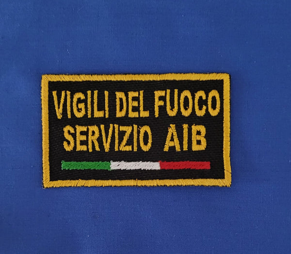 Toppa Patch VDF Vigili del Fuoco AIB con Velcro M.eF. Cucito 9,5x5 CM