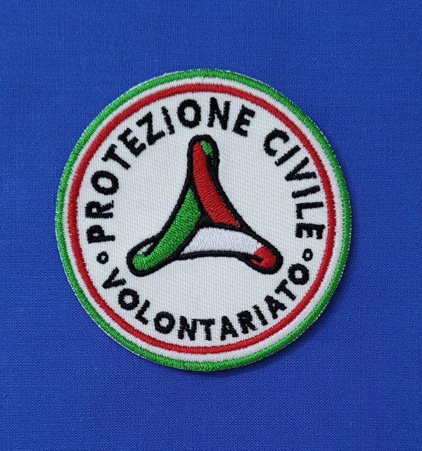 Patch Toppa Ricamata Protezione Civile Volontariato Termoadesiva o da Cucire 7x7 CM