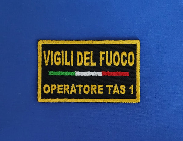 Toppa Patch VDF Vigili del Fuoco TAS 1 con Velcro M.eF. Cucito 9,5x5 CM