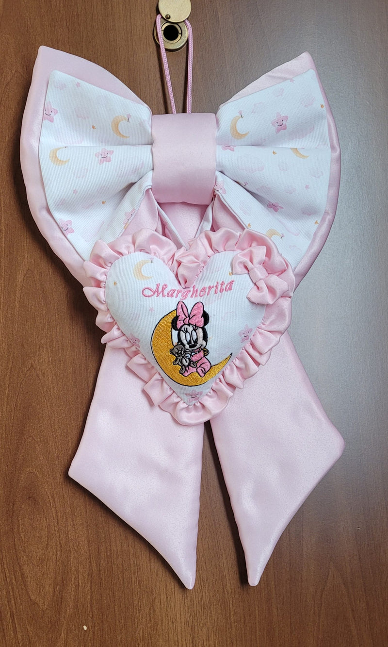 Handmade Birth Bow with removable hanger Customizable!