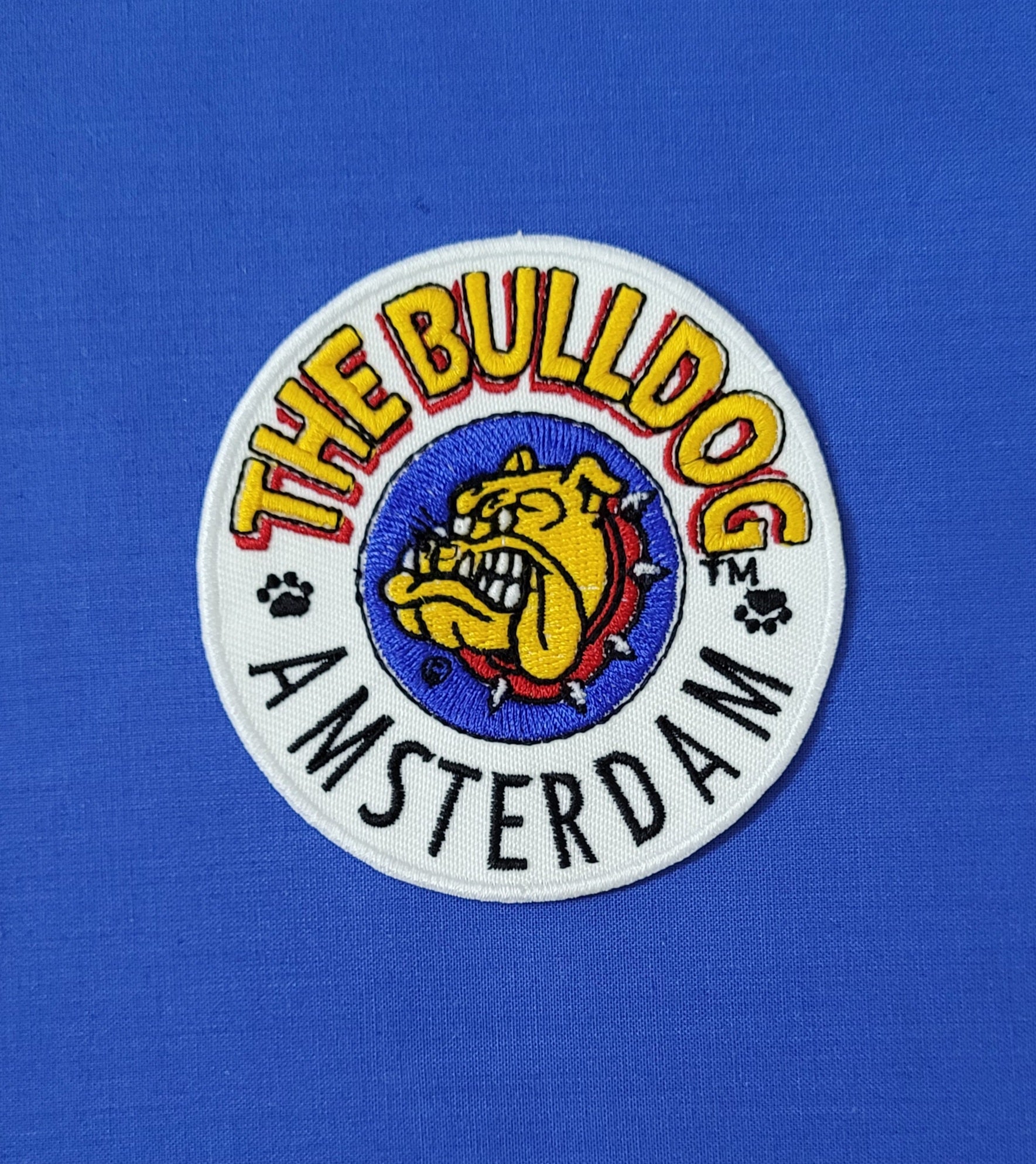 Patch Toppa Replica Brand The Bulldog Amsterdam Ricamata Termoadesiva e da Cucire Diametro 8,5 CM