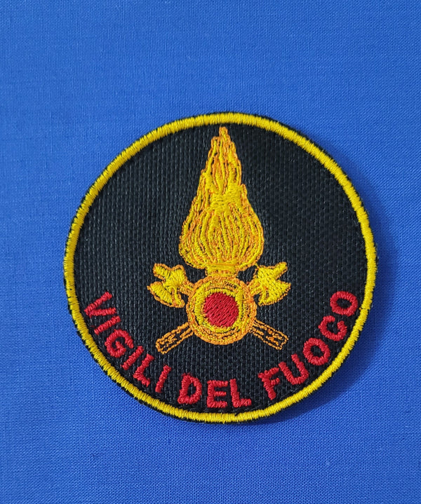 Patch Toppa  Vigili Del Fuoco Ricamata con Velcro M.eF. Cucito 7X7 CM