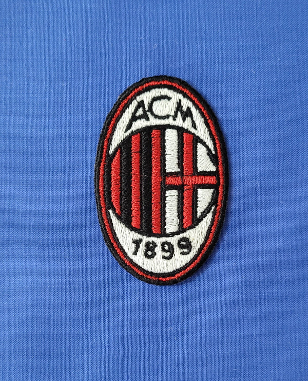 Patch Toppa Ricamata Milan Calcio Termoadesiva o da Cucire 6X4 CM