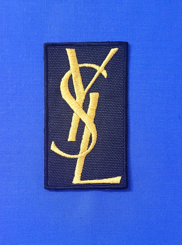 Parche Parche Réplica Marca YSL Yves Saint Laurent Bordado Termoadhesivo o Cosido 9x5 cm