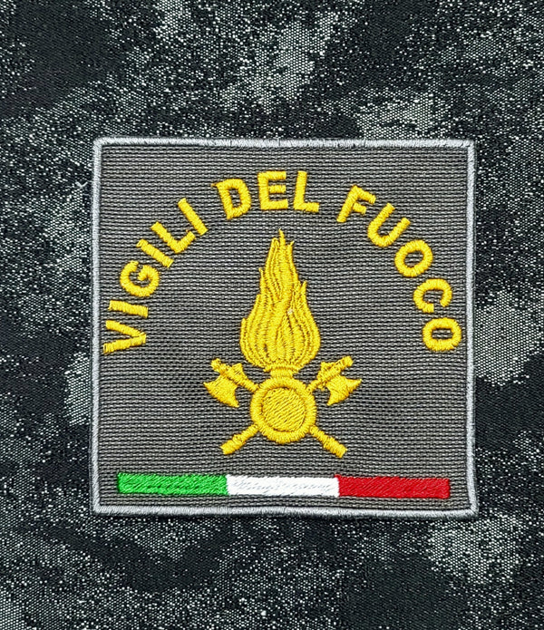 Toppa Patch VDF Vigili del Fuoco Ricamata con Velcro M.eF. Cucito 10x10 CM