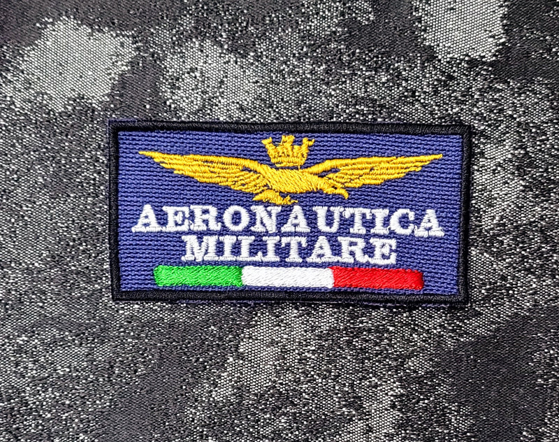 Patch Toppa Aeronautica Militare con Velcro M.eF. Cucito 9X4,5 CM