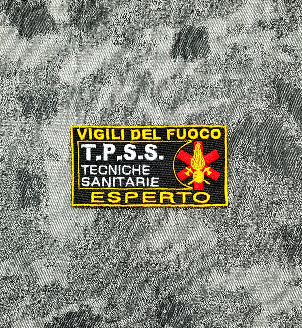 Patch Firefighters TPSS Embroidered with Velcro M.eF. Sewn 9.5x5 CM 