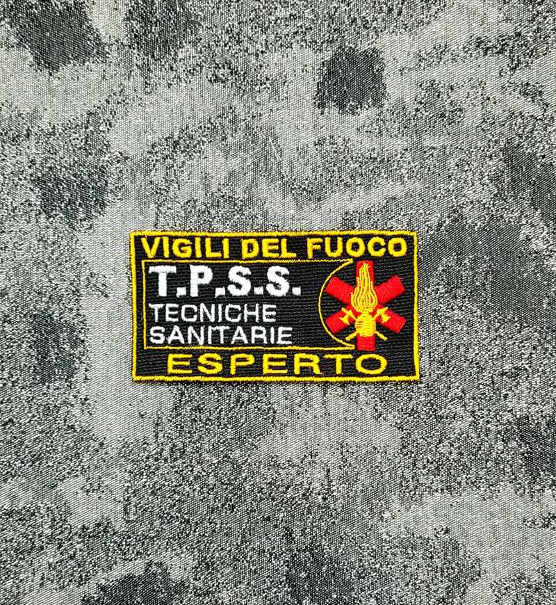 Toppa Patch Vigili del Fuoco TPSS Ricamata con Velcro M.eF. Cucito 9,5x5 CM