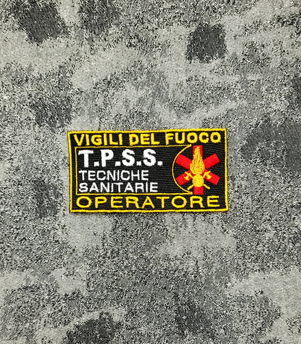 Toppa Patch Vigili del Fuoco TPSS Ricamata con Velcro M.eF. Cucito 9,5x5 CM