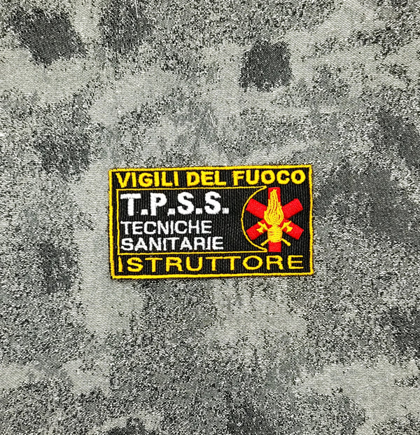 Patch Firefighters TPSS Embroidered with Velcro M.eF. Sewn 9.5x5 CM 