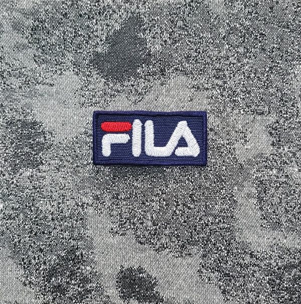 Patch Replica Brand Fila Blue Background Embroidered Iron-on or Sew-on 5x2.5 cm