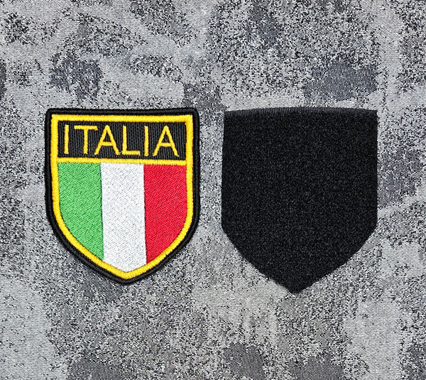 Patch Toppa Bandiera Italia Esercito Aeronautica Ricamata con Velcro M.eF. cucito 8,5x7,5 cm